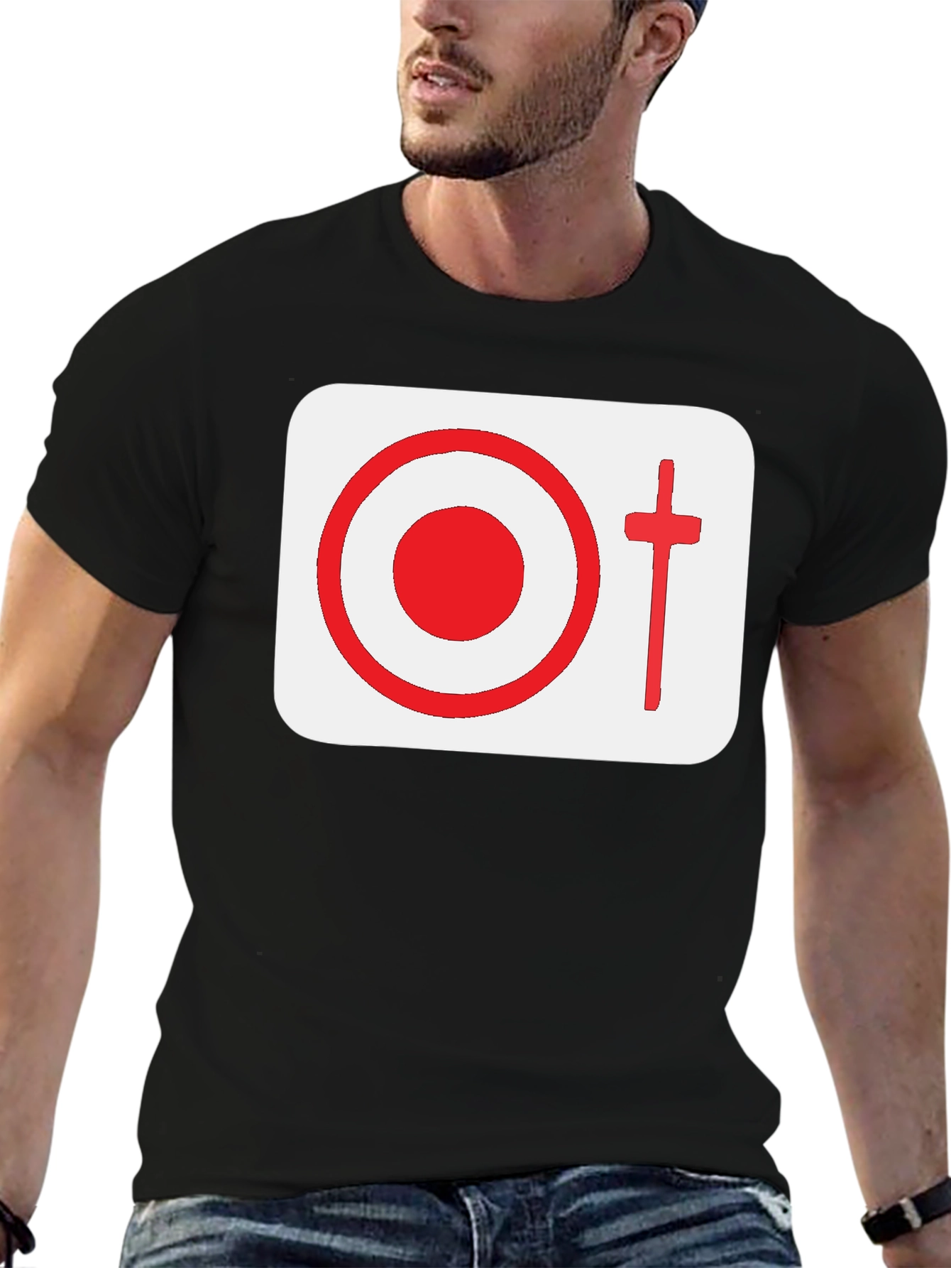 Graphic Tee: Target & Cross Design