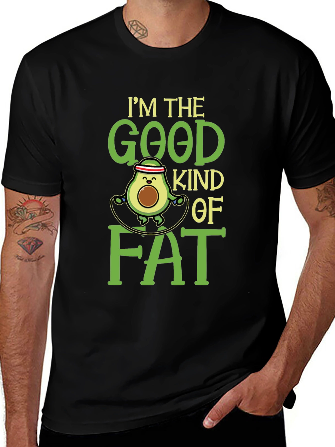 Good Kind of Fat Avocado T-Shirt - Unisex Black Tee
