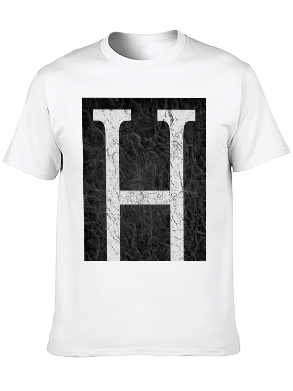 Monogram H Black Texture Graphic T-Shirt