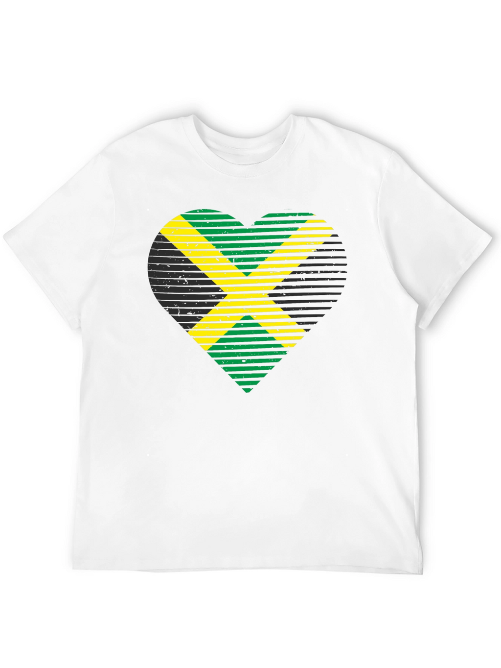 Jamaican Flag Heart Graphic T-Shirt