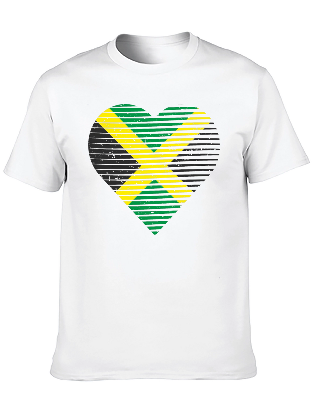 Jamaican Flag Heart Graphic T-Shirt