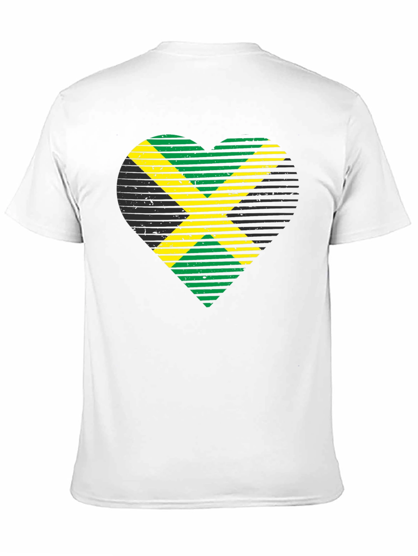Jamaican Flag Heart Graphic T-Shirt