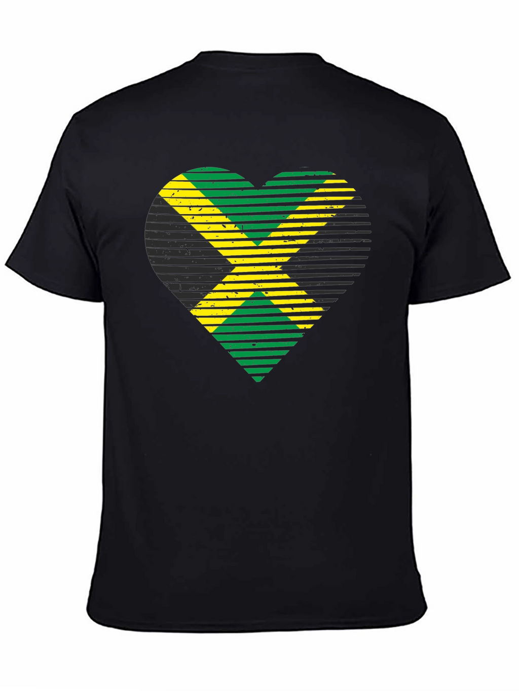 Jamaican Flag Heart Graphic T-Shirt