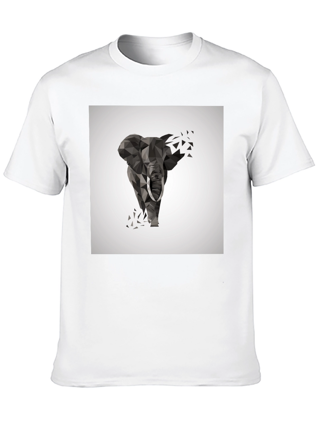 Geometric Elephant Print Black T-Shirt