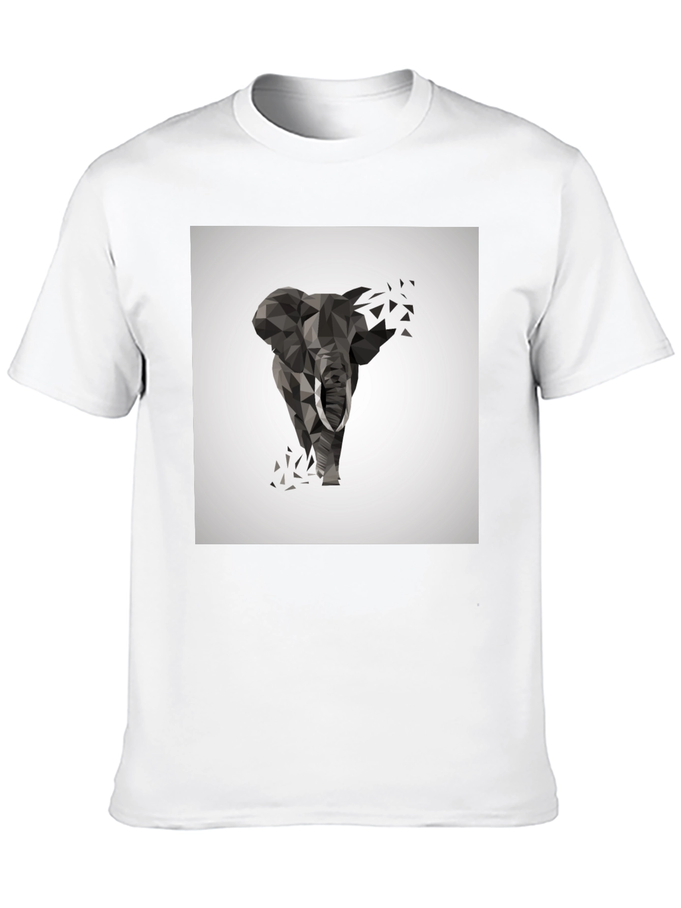Geometric Elephant Print Black T-Shirt