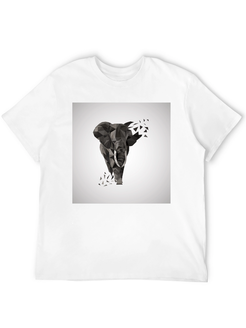 Geometric Elephant Print Black T-Shirt