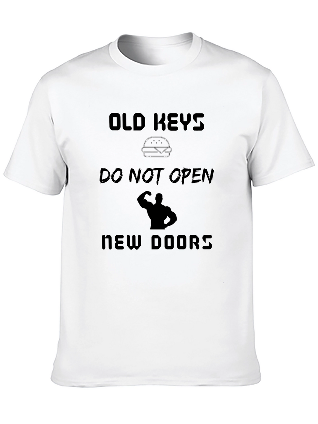 Humorous Old Keys Graphic Print Tee