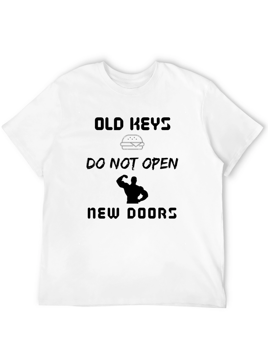 Humorous Old Keys Graphic Print Tee