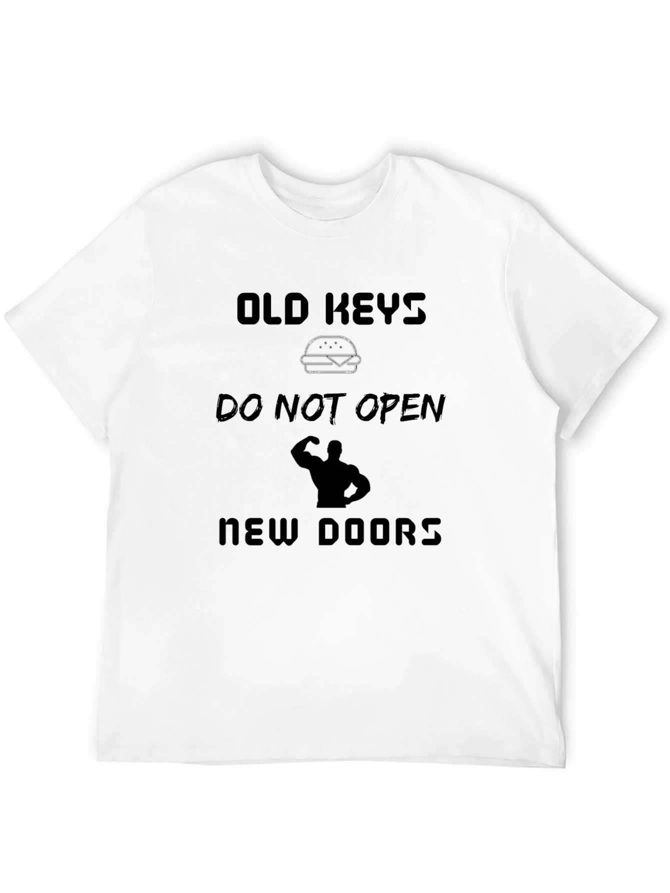 Humorous Old Keys Graphic Print Tee