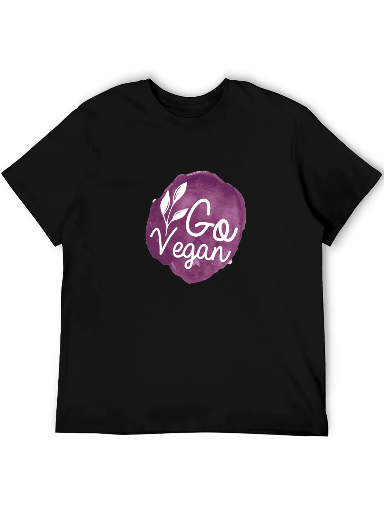 Go Vegan Graphic Tee - Black Crew Neck T-Shirt