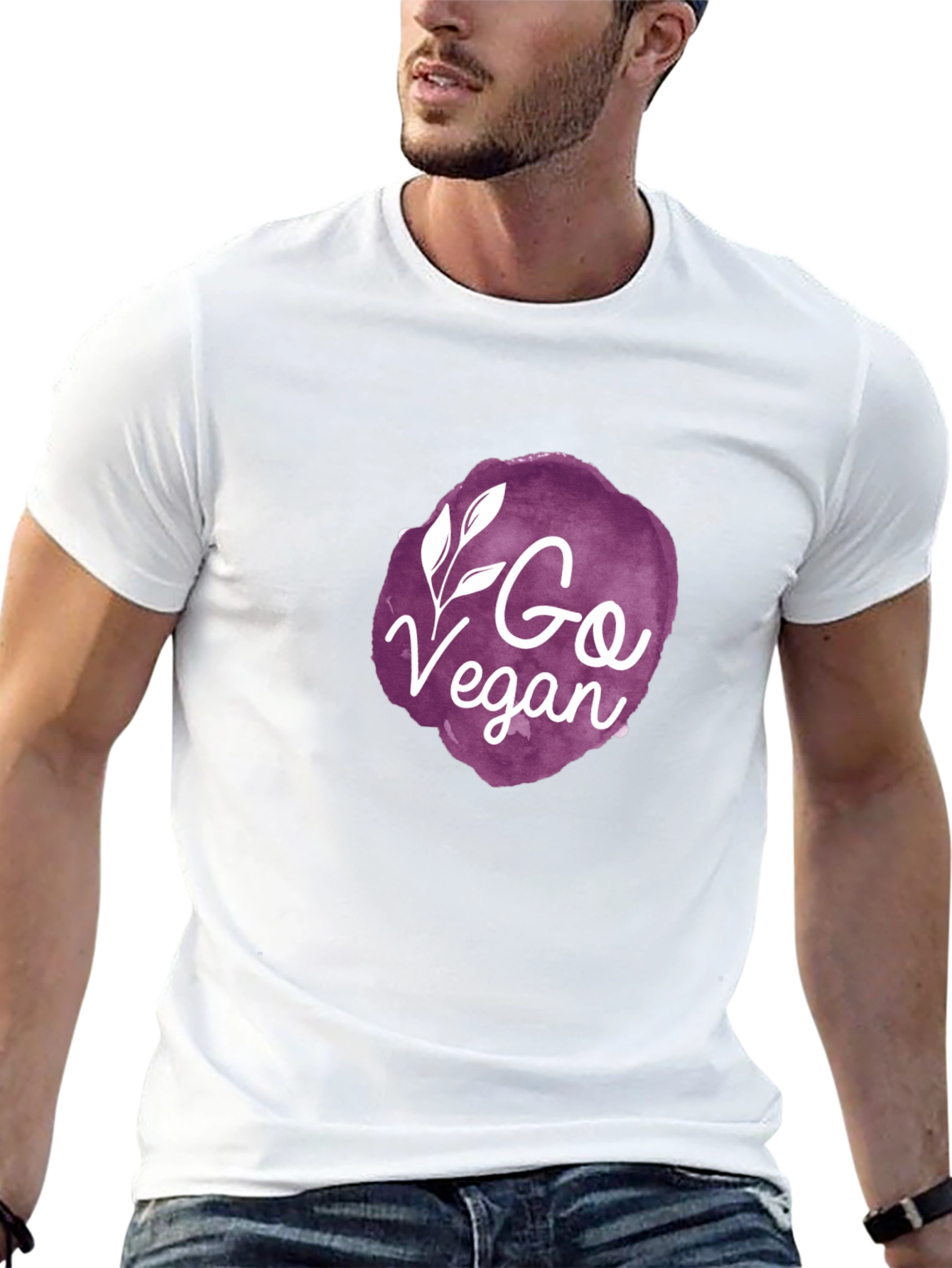 Go Vegan Graphic Tee - Black Crew Neck T-Shirt
