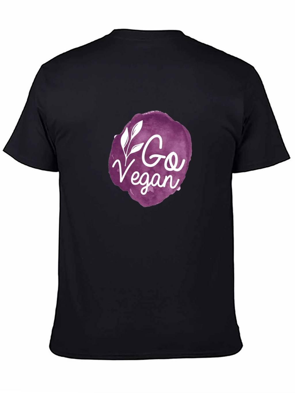 Go Vegan Graphic Tee - Black Crew Neck T-Shirt