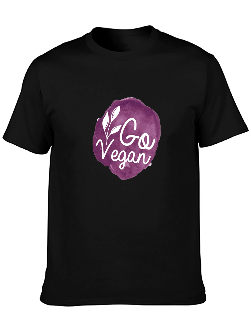 Go Vegan Graphic Tee - Black Crew Neck T-Shirt