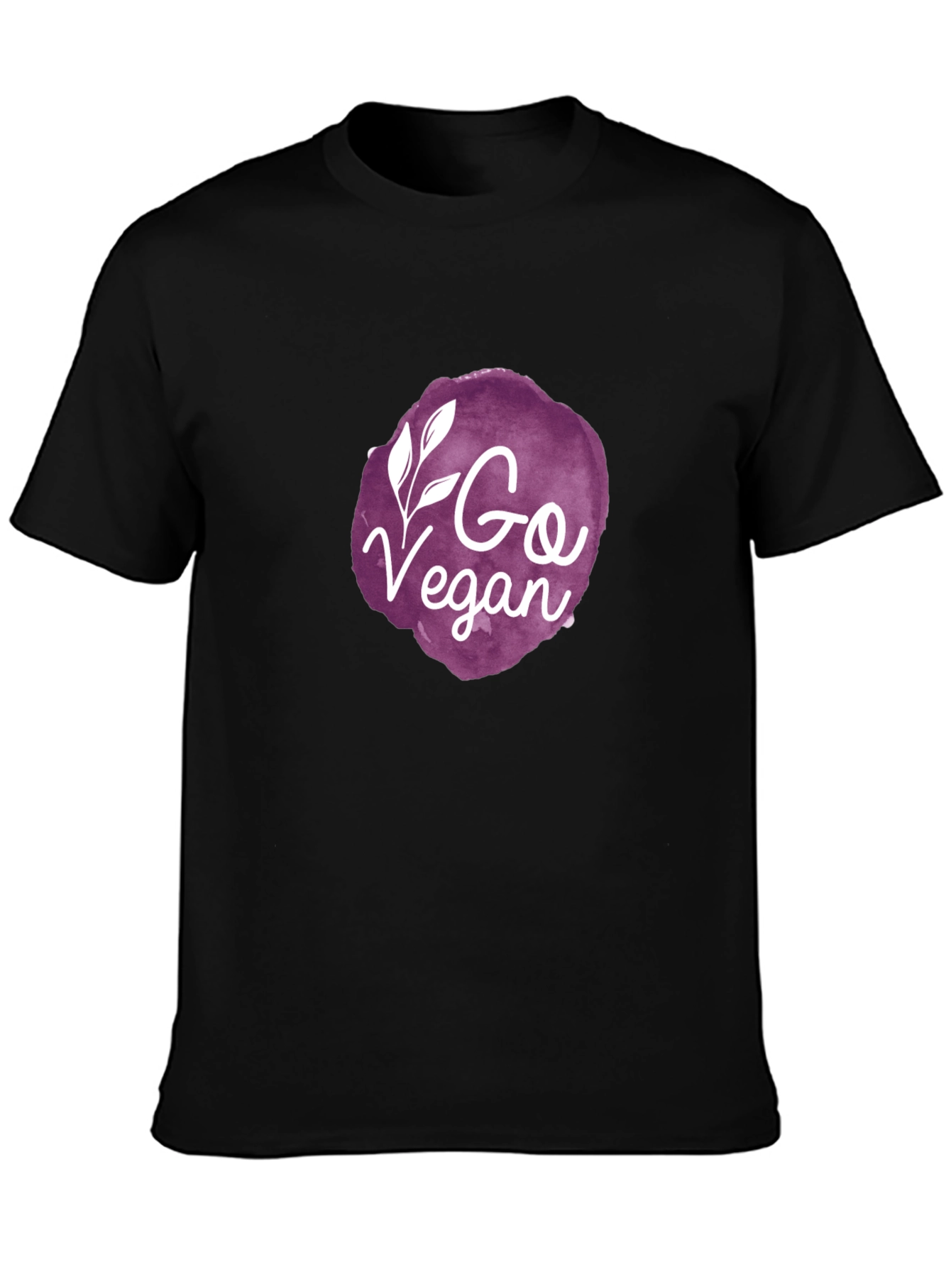 Go Vegan Graphic Tee - Black Crew Neck T-Shirt