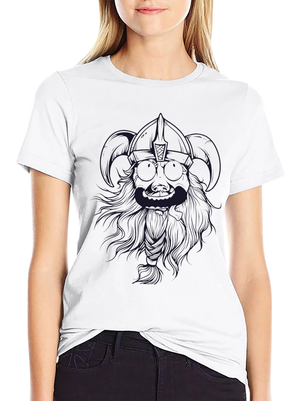 Mens Black T-Shirt with Graphic Design