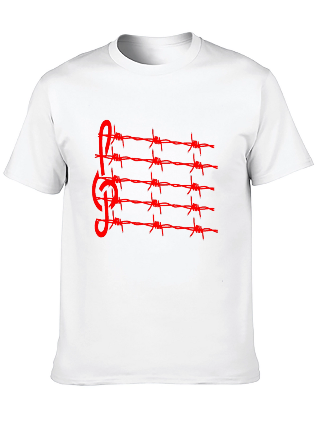 Barbed Wire Music Staff T-Shirt - Edgy Style