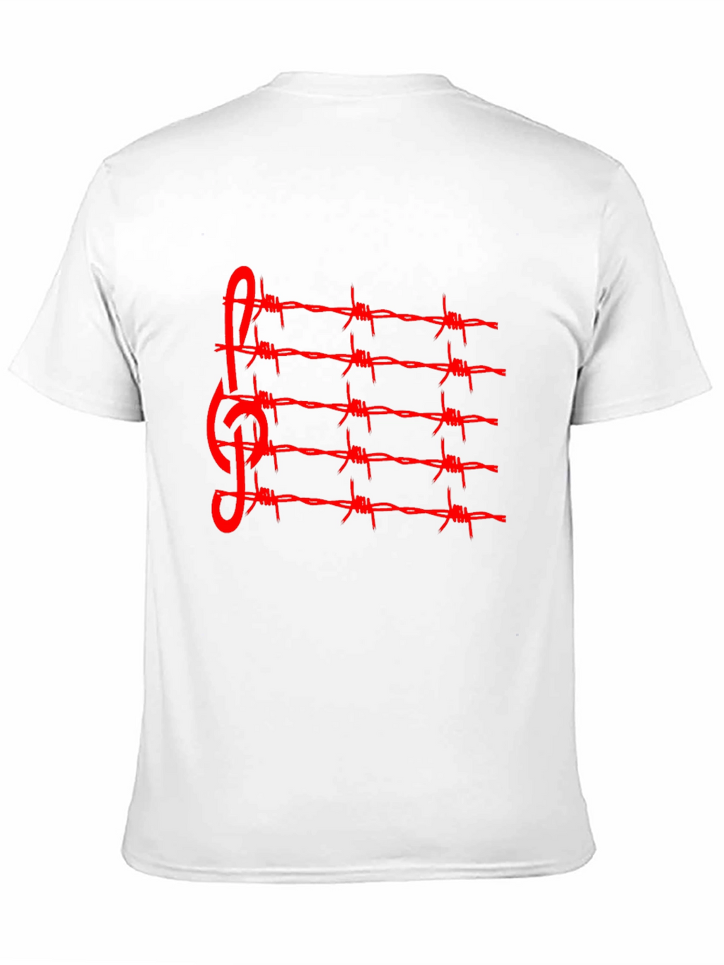 Barbed Wire Music Staff T-Shirt - Edgy Style