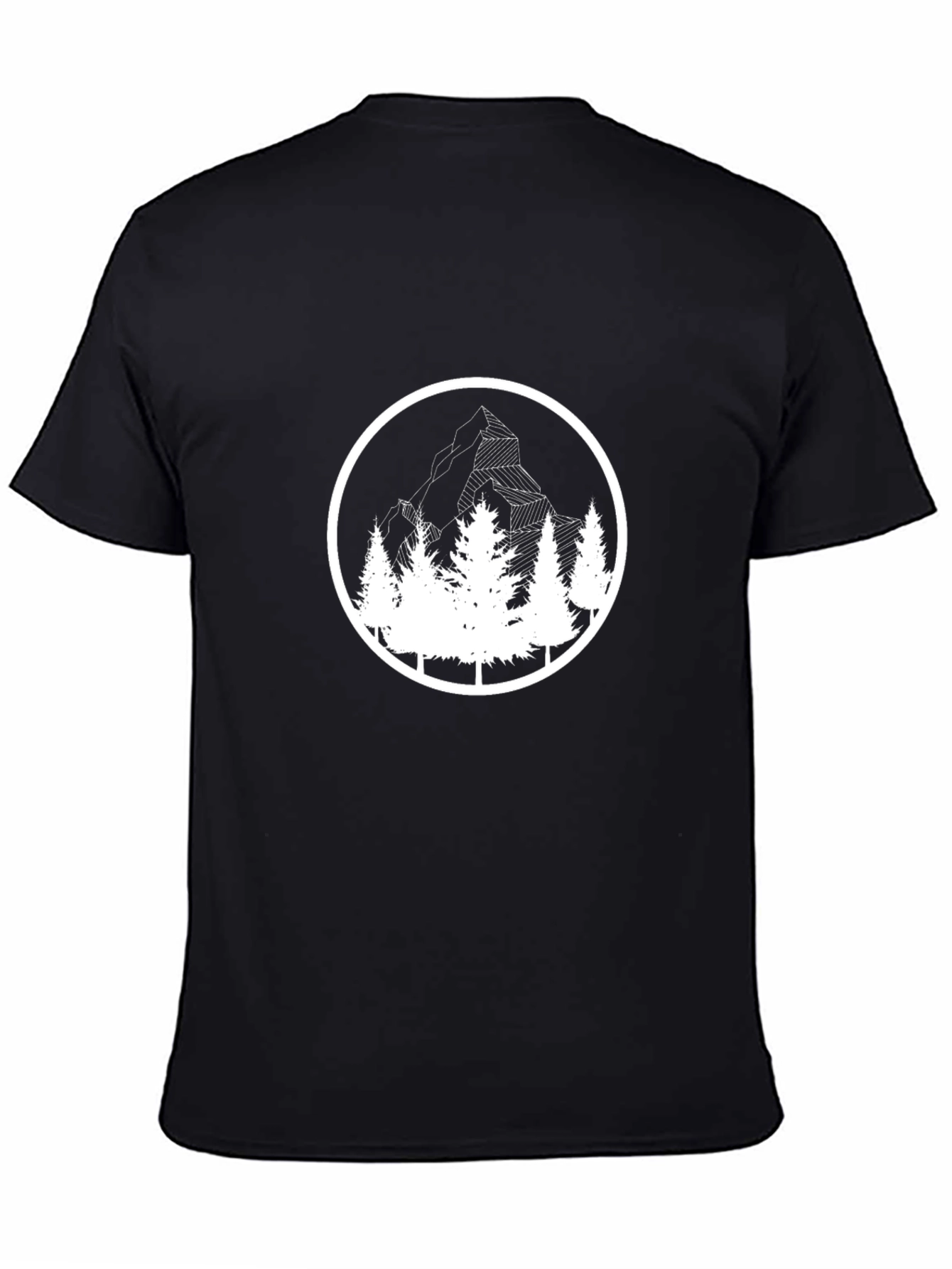 Mountain & Trees Graphic Black T-Shirt