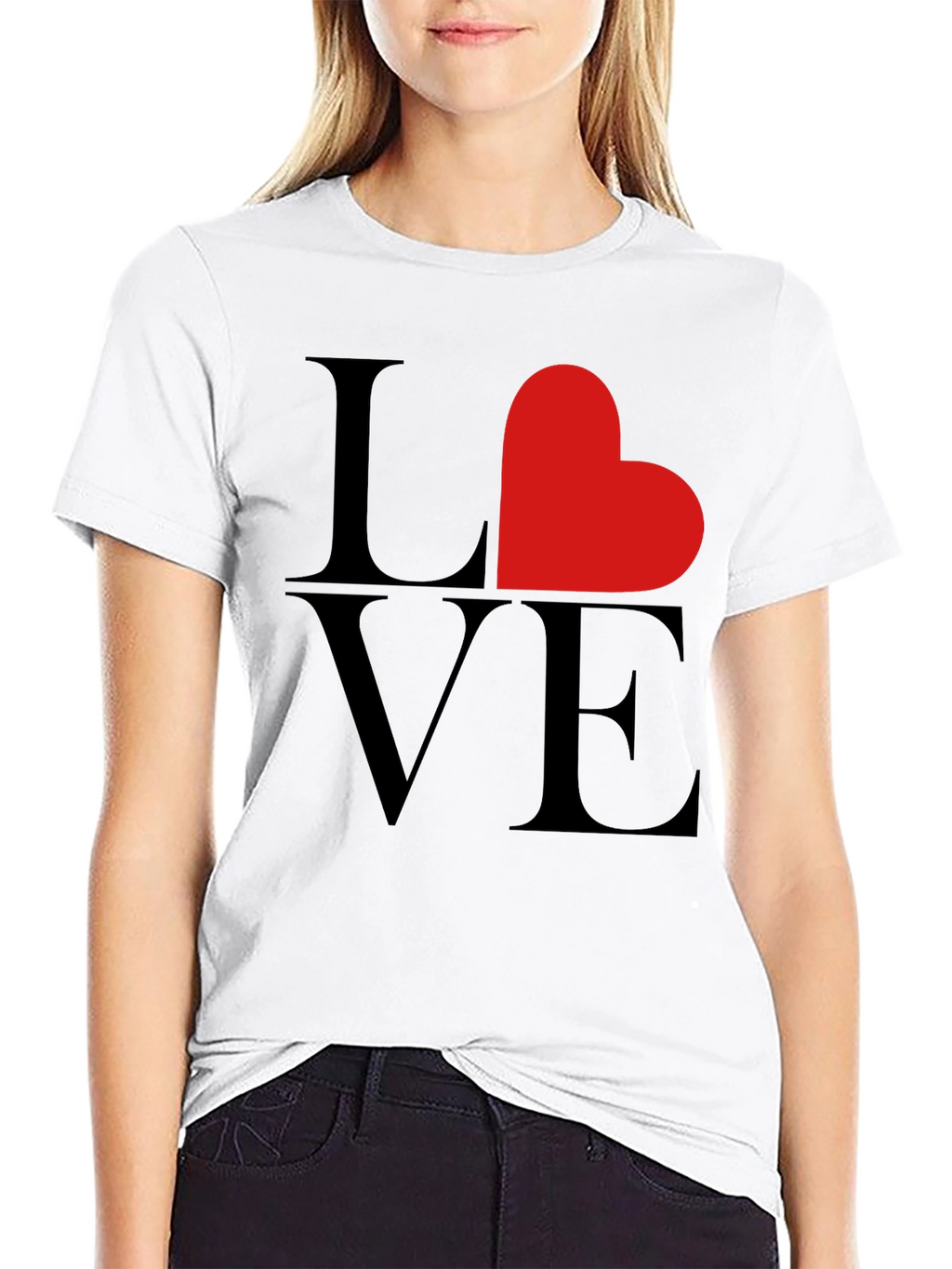 Love Heart Graphic Tee - Black