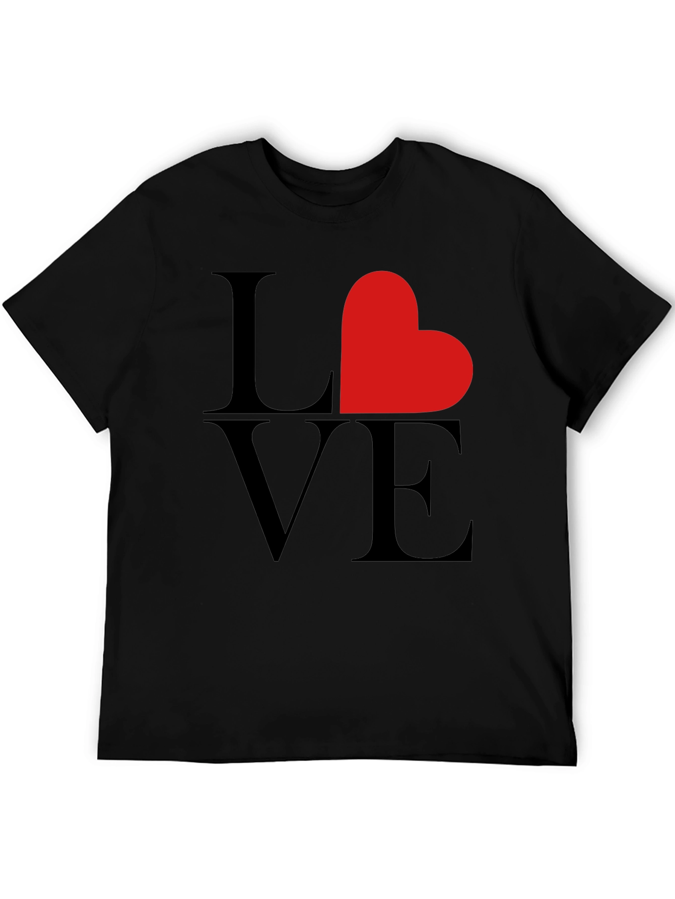 Love Heart Graphic Tee - Black