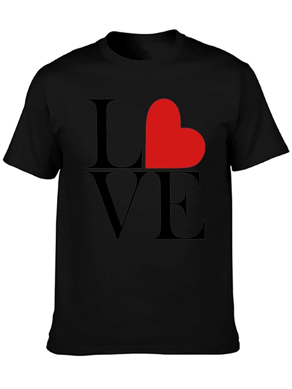 Love Heart Graphic Tee - Black