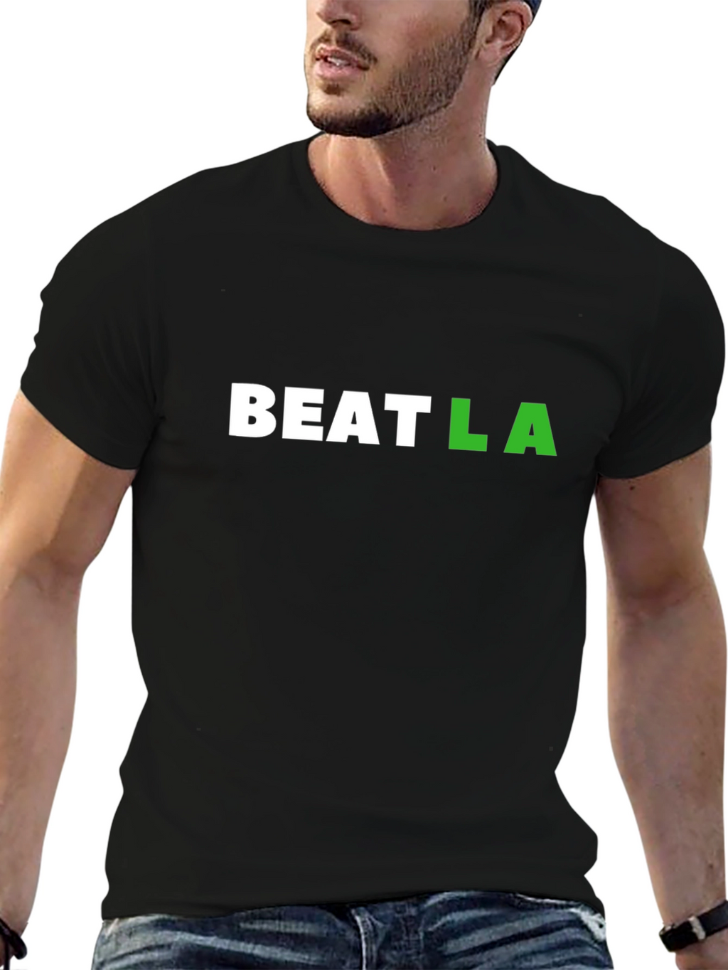 Beat LA Graphic Tee - Black Cotton T-Shirt