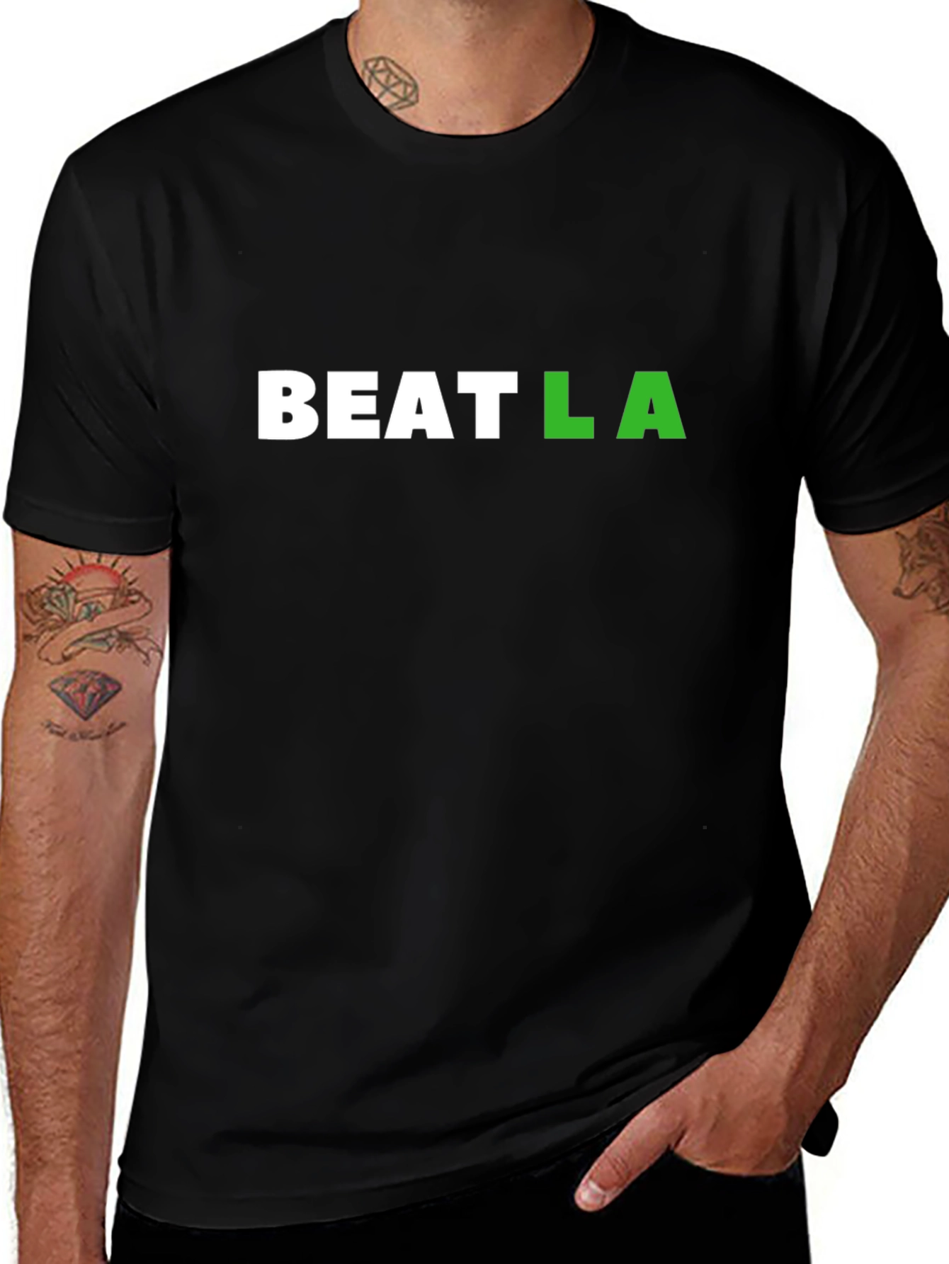 Beat LA Graphic Tee - Black Cotton T-Shirt