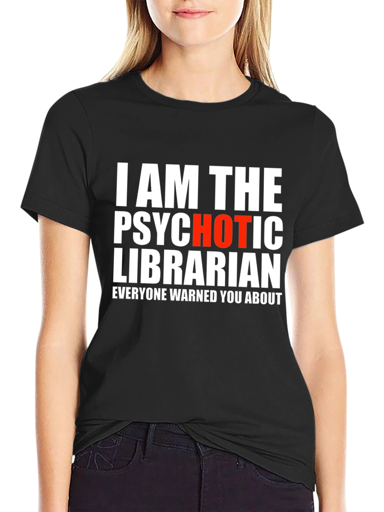 Psychotic Librarian T-Shirt - Novelty Graphic Tee