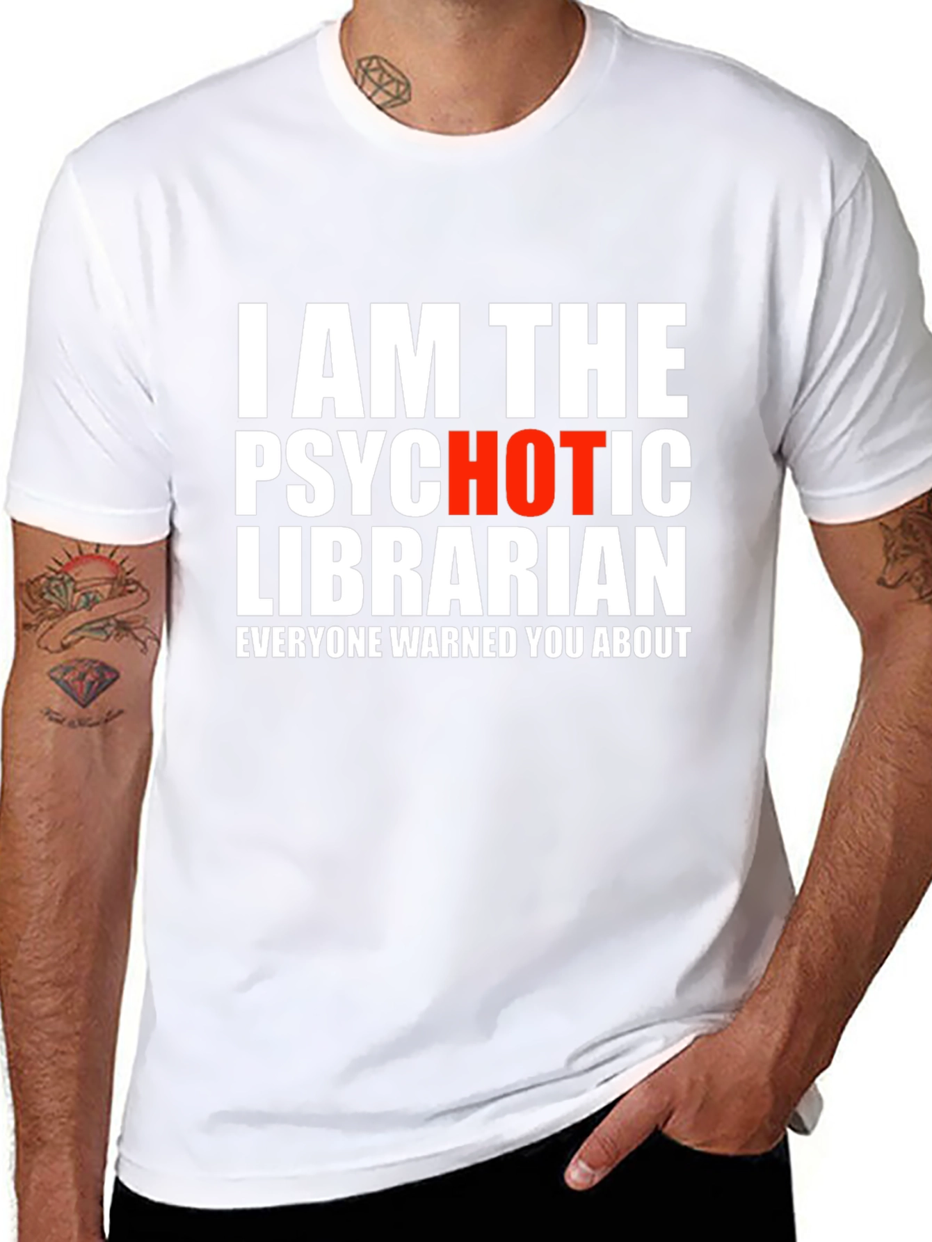 Psychotic Librarian T-Shirt - Novelty Graphic Tee