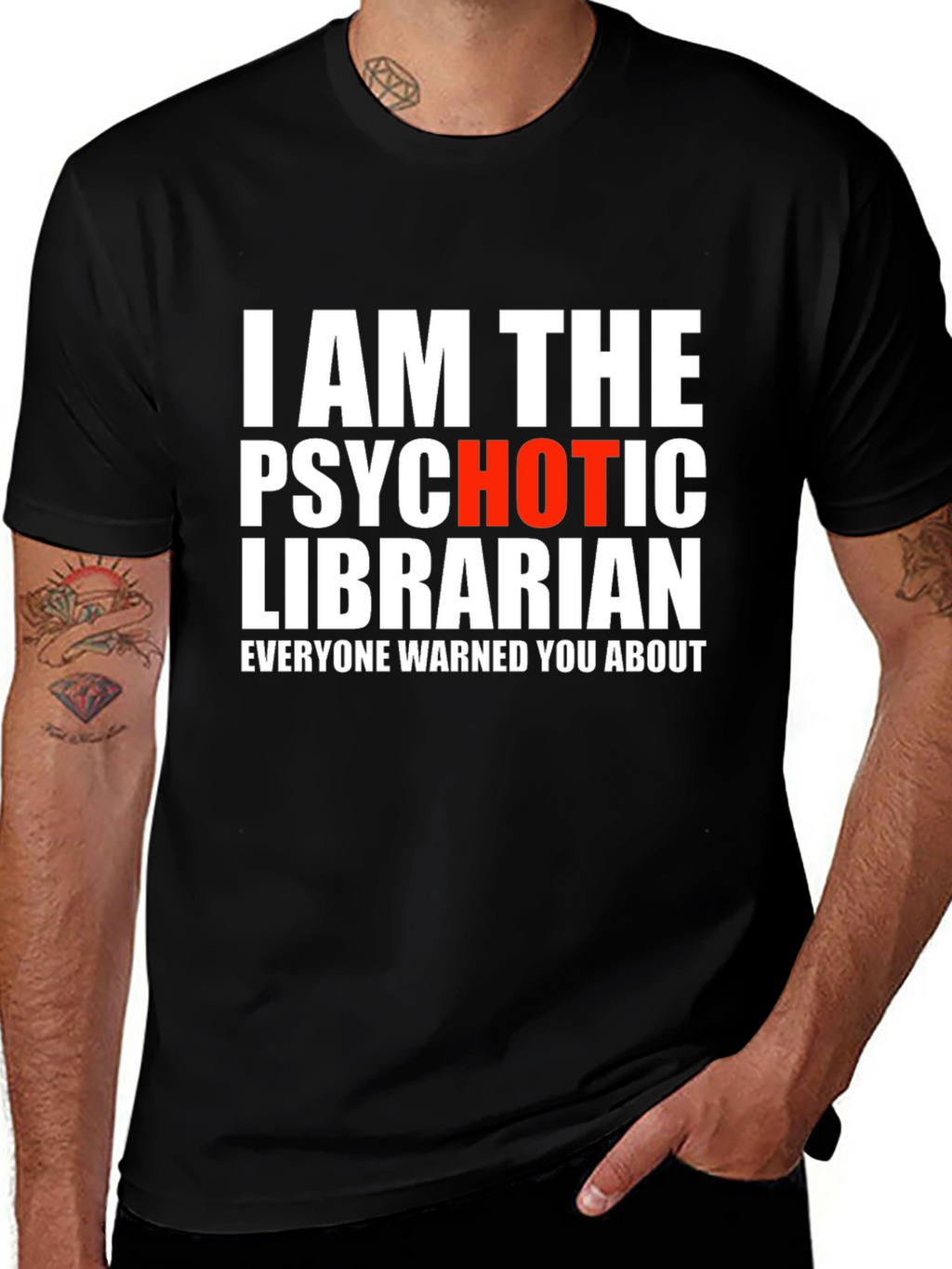 Psychotic Librarian T-Shirt - Novelty Graphic Tee