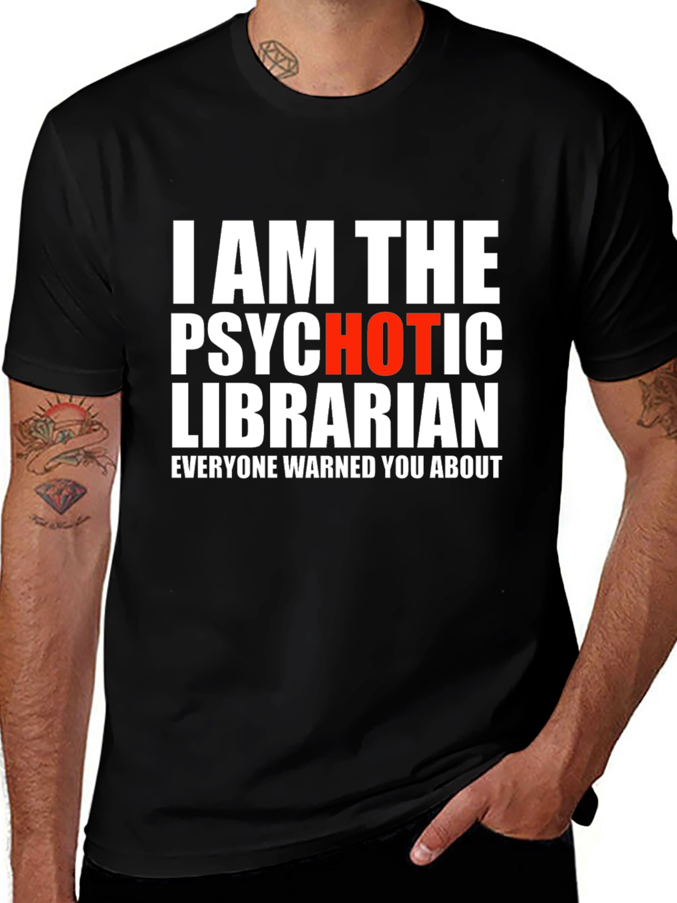 Psychotic Librarian T-Shirt - Novelty Graphic Tee