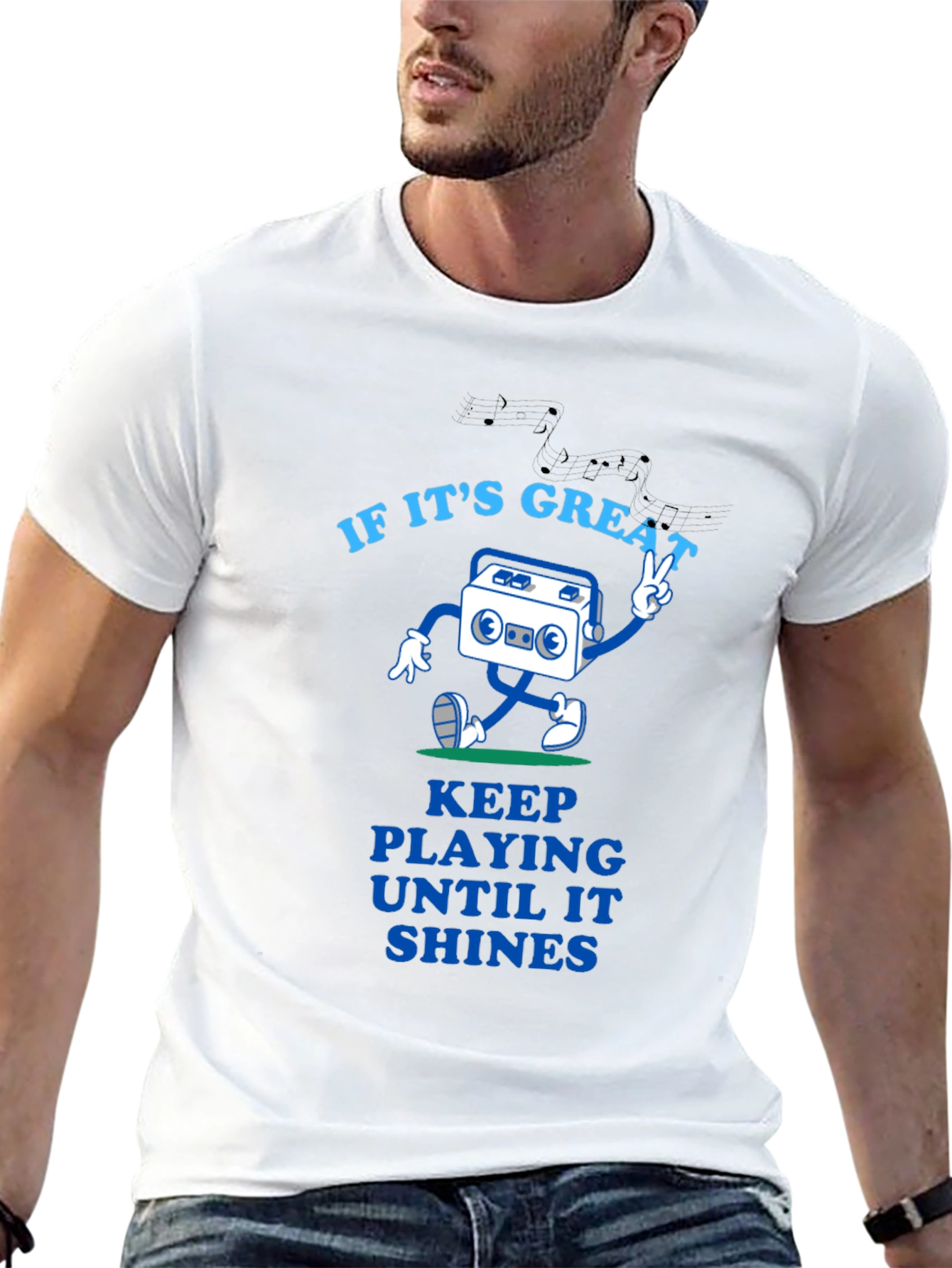 Great Tunes Tee - Play Until It Shines