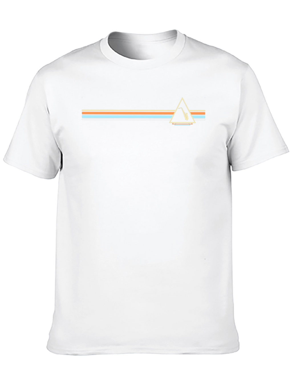 Retro Saxophone Triangle Graphic T-Shirt