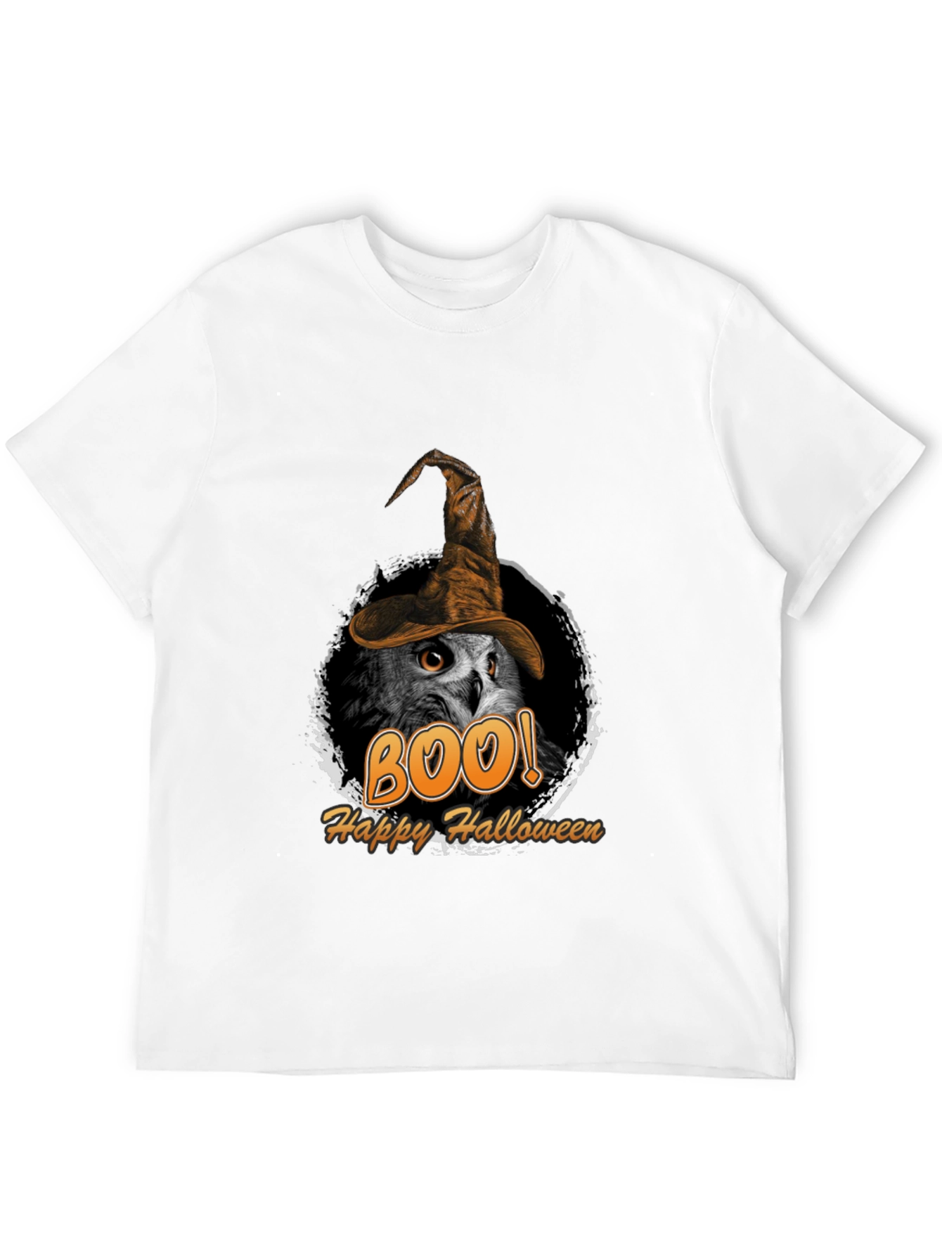 Boo! Owl Halloween T-Shirt - Witch Hat