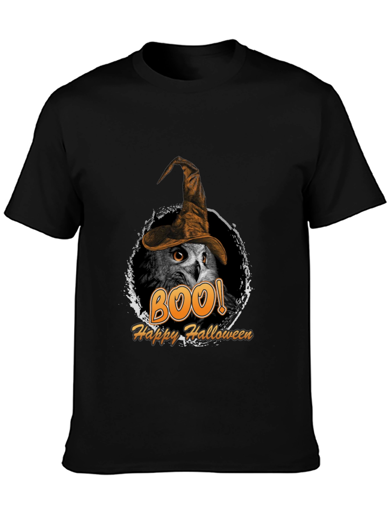 Boo! Owl Halloween T-Shirt - Witch Hat