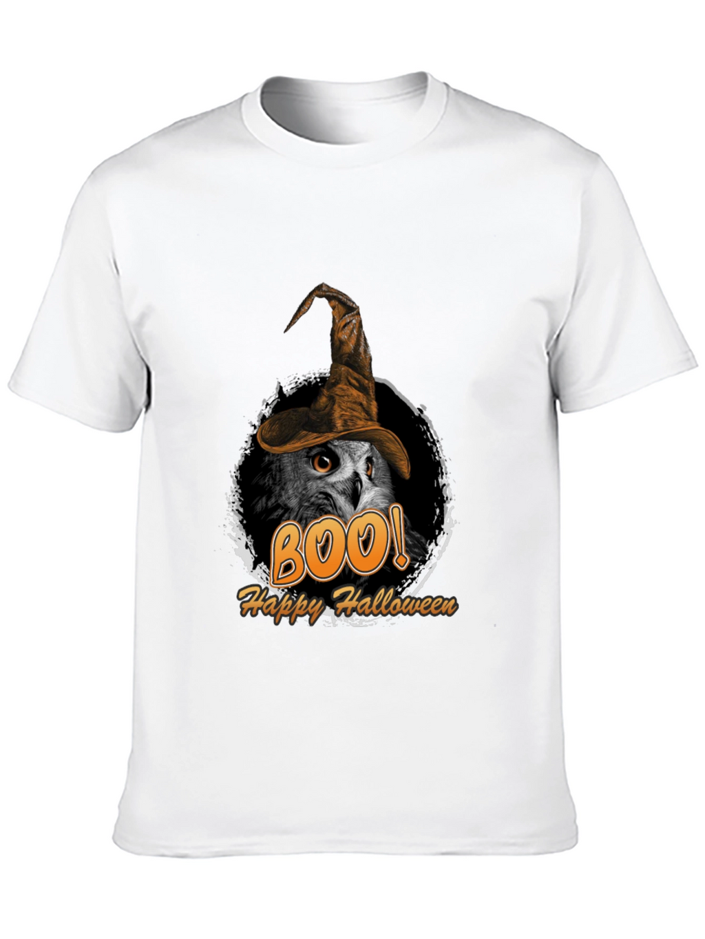 Boo! Owl Halloween T-Shirt - Witch Hat