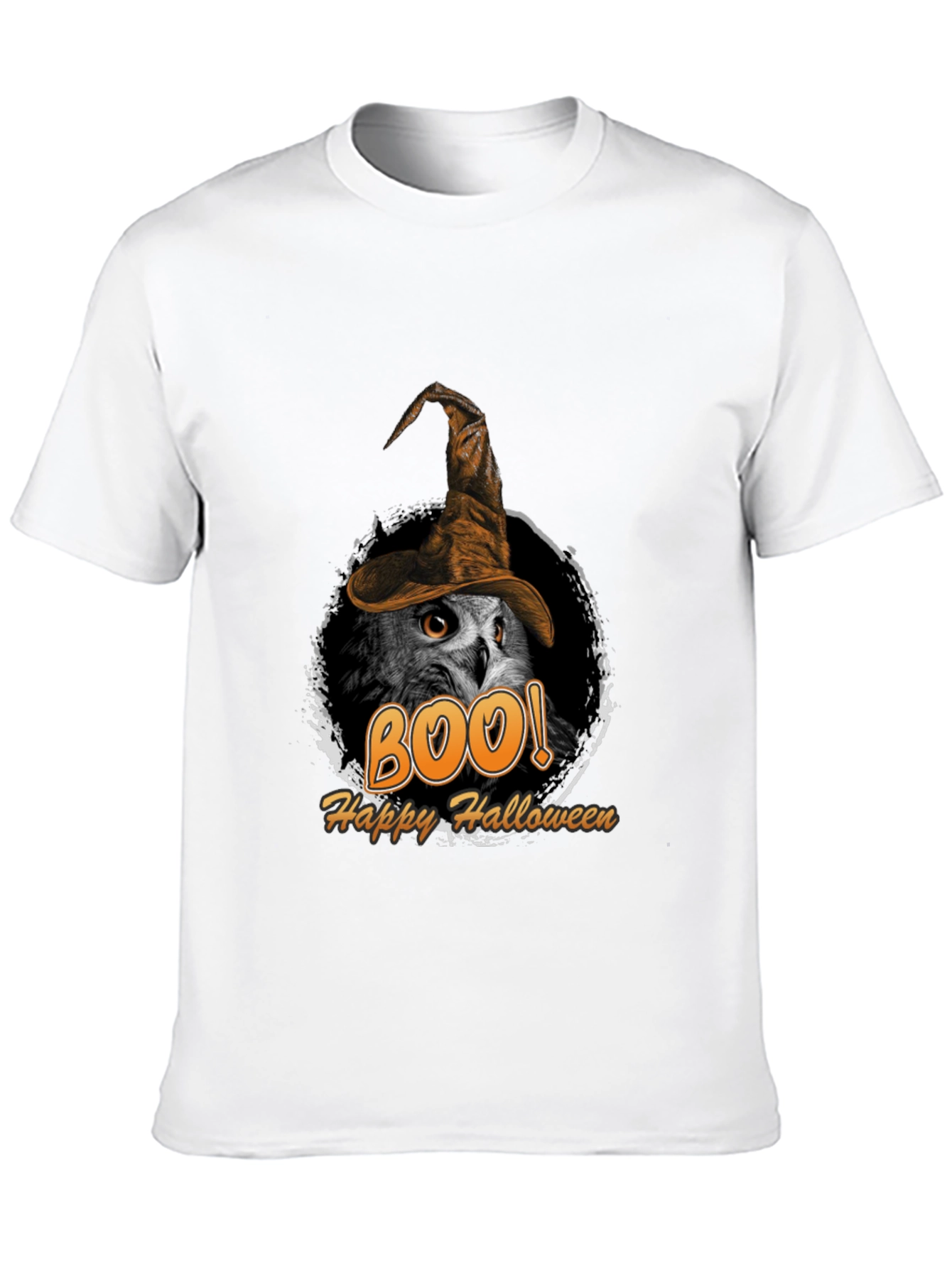 Boo! Owl Halloween T-Shirt - Witch Hat