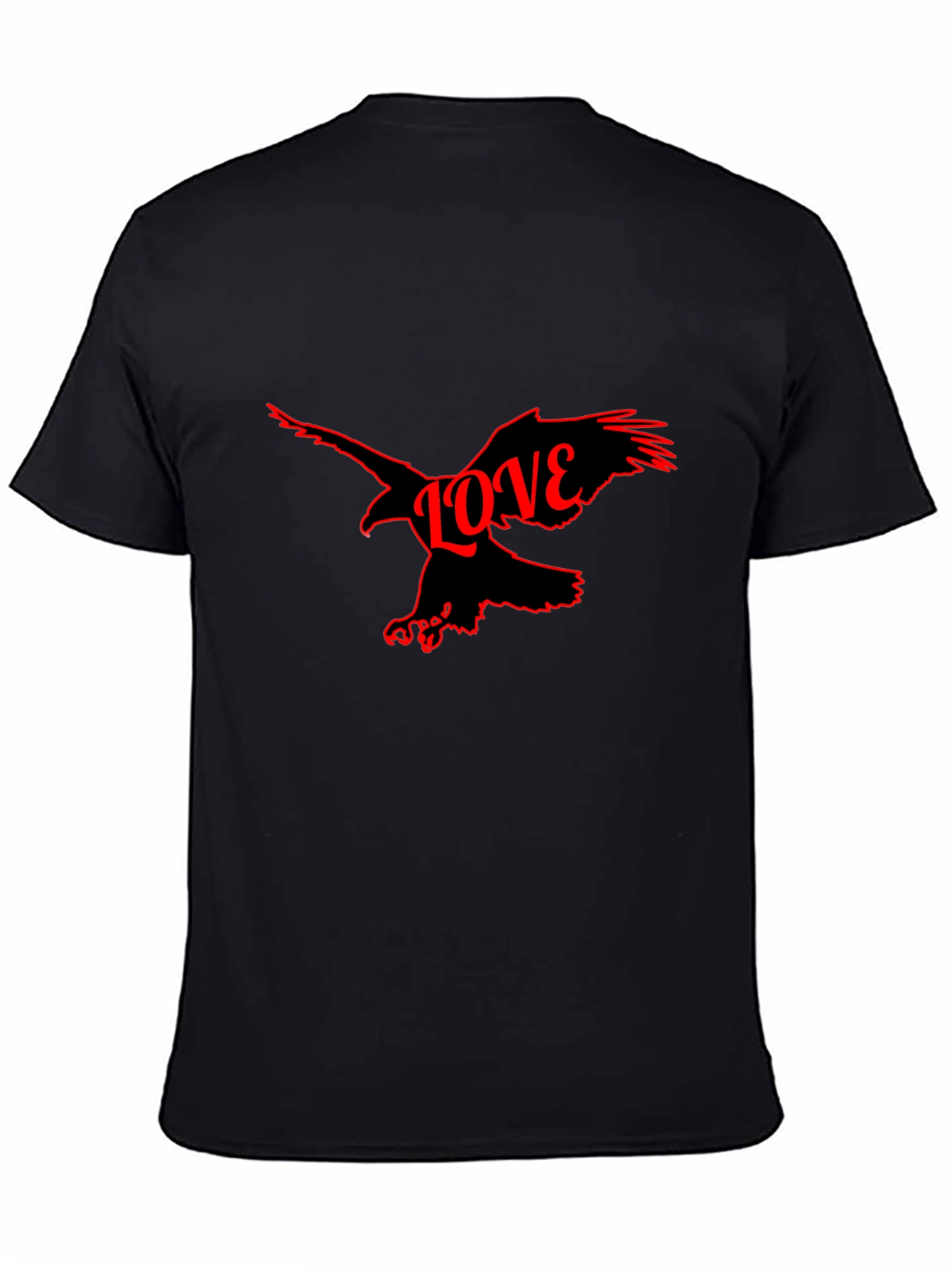 Love Bird Graphic Tee - Black Cotton Blend T-Shirt
