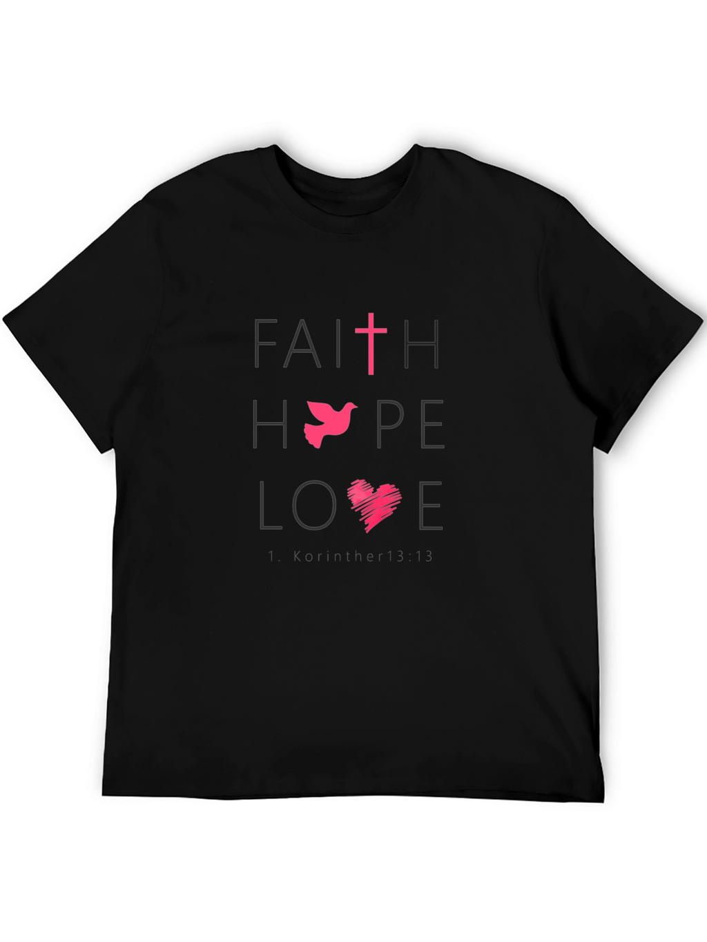Faith Hope Love Graphic Tee - Black