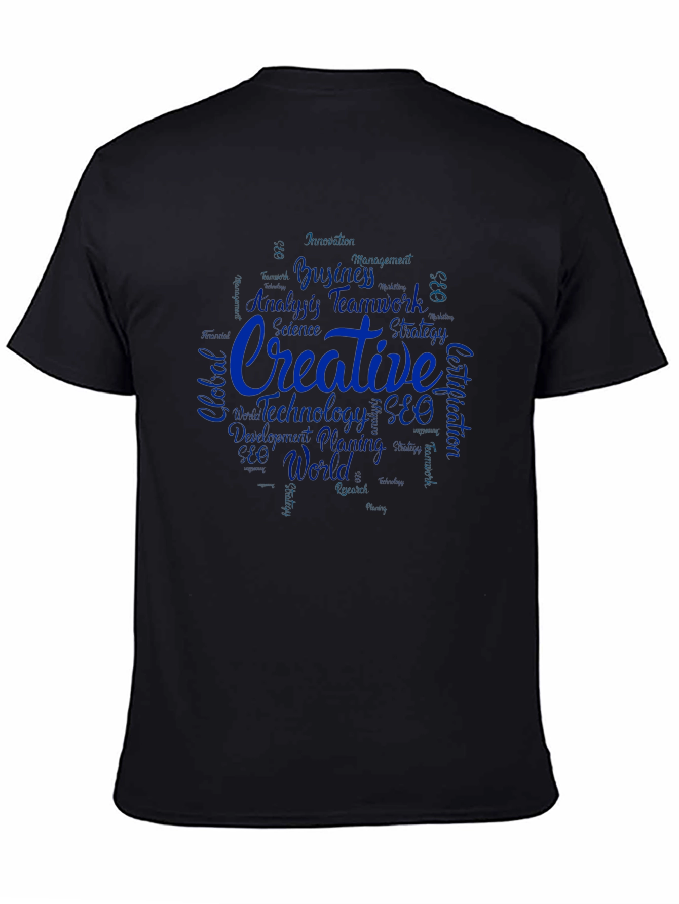 Creative Word Art Black T-Shirt