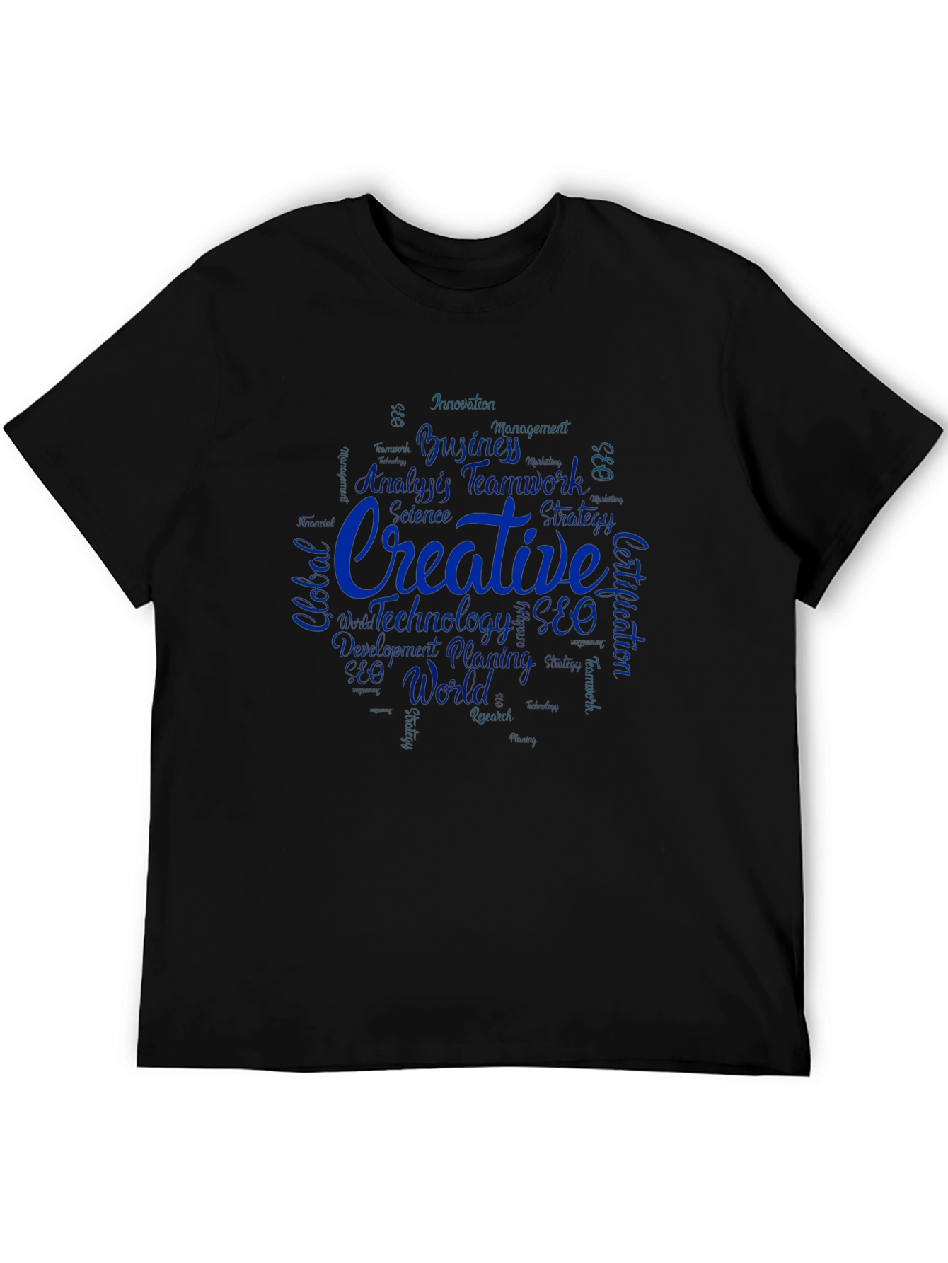 Creative Word Art Black T-Shirt