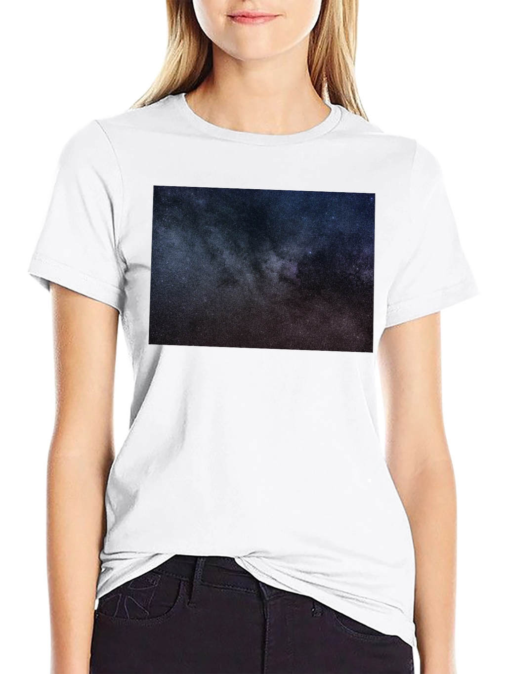 Cosmic Galaxy Print Black T-Shirt