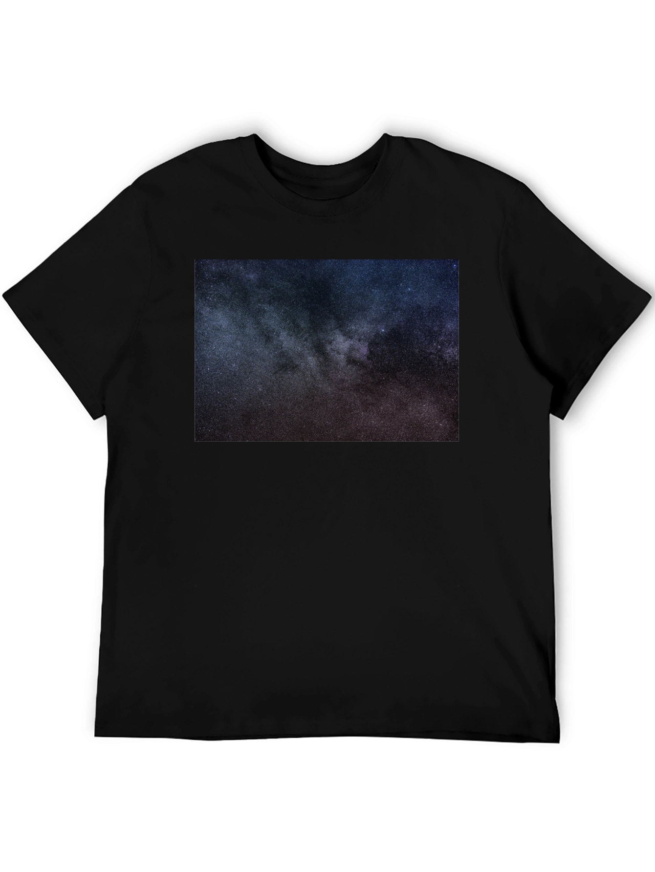 Cosmic Galaxy Print Black T-Shirt