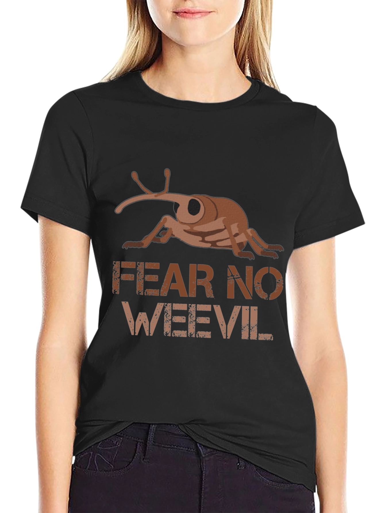 Fear No Weevil Black Graphic T-Shirt