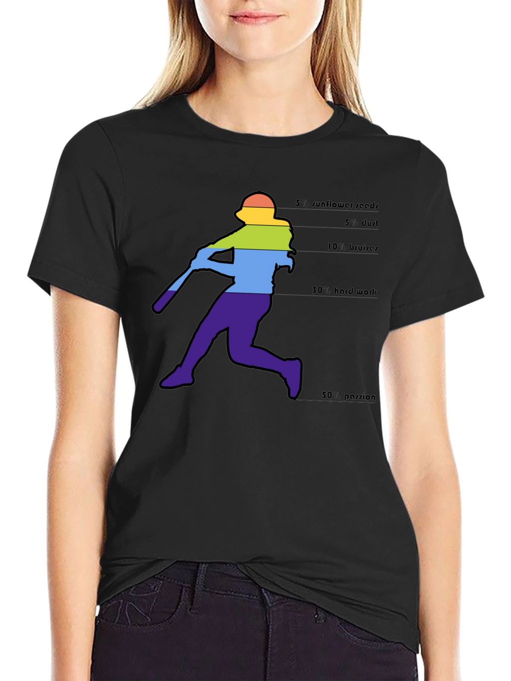 Baseball Player Rainbow T-Shirt