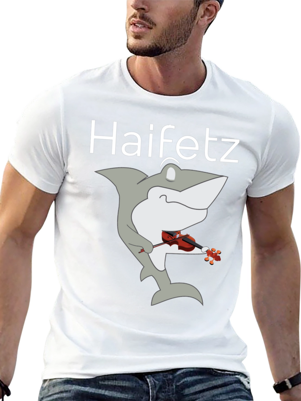 Haifetz Shark Violin T-Shirt - Unique Music Humor