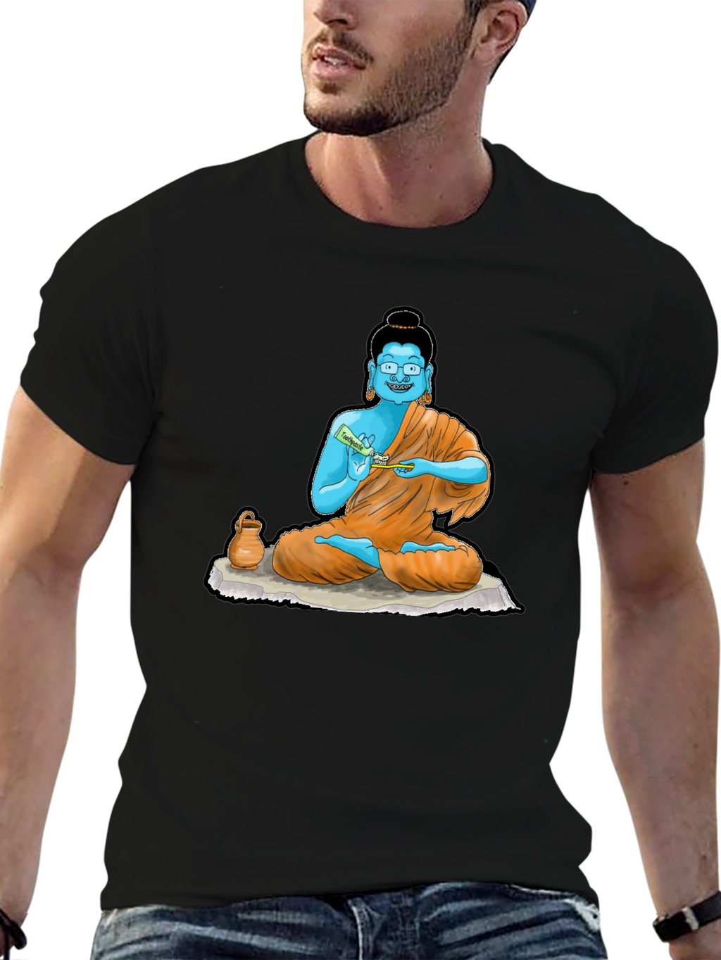 Buddha Toothpaste Graphic Tee - Unique Design