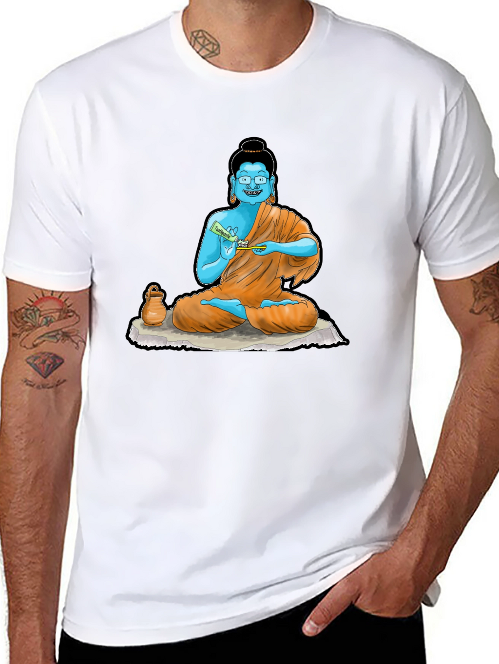 Buddha Toothpaste Graphic Tee - Unique Design