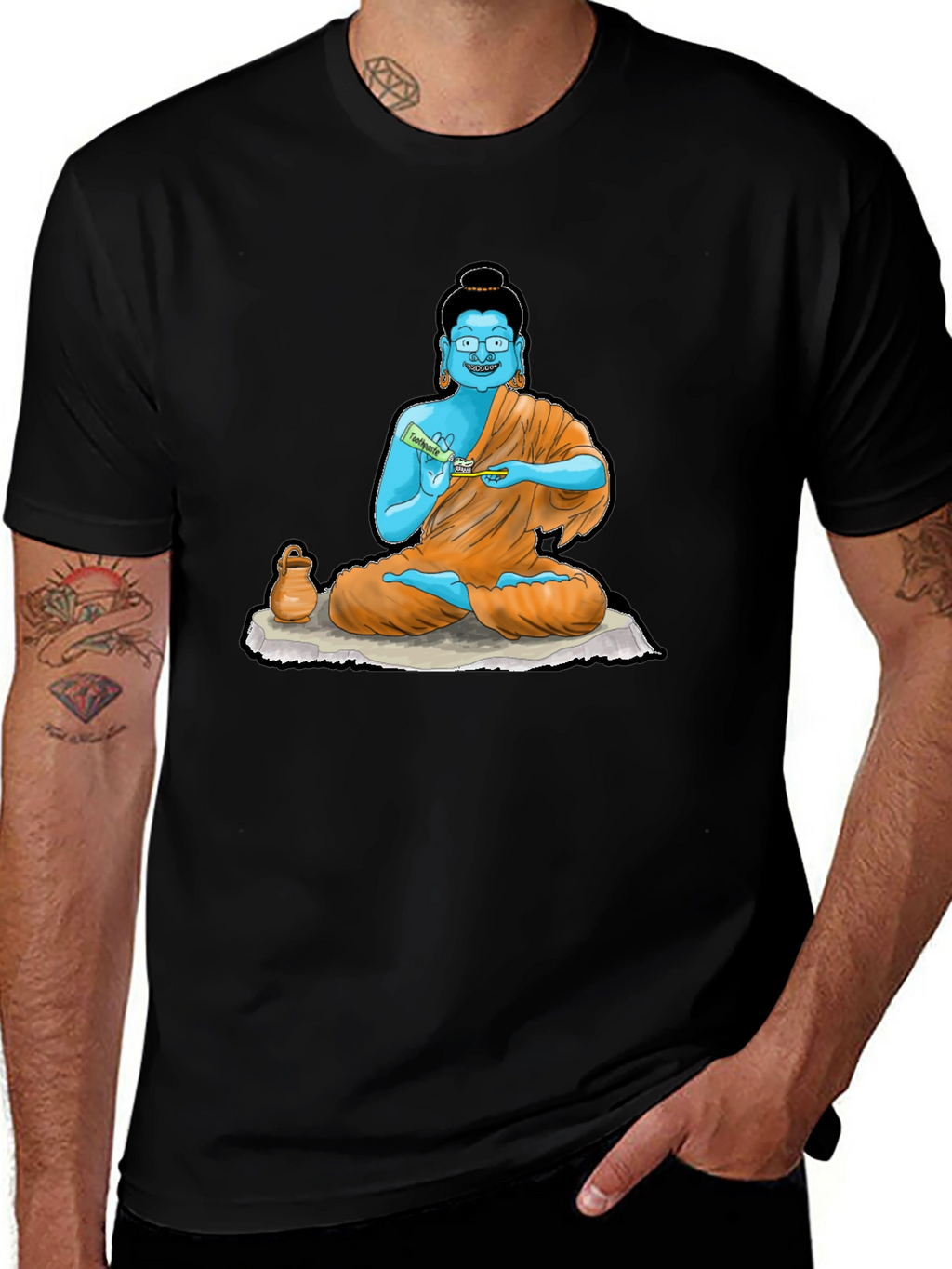 Buddha Toothpaste Graphic Tee - Unique Design
