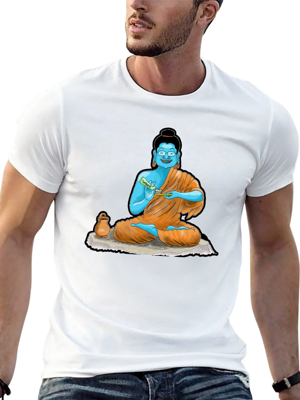 Buddha Toothpaste Graphic Tee - Unique Design